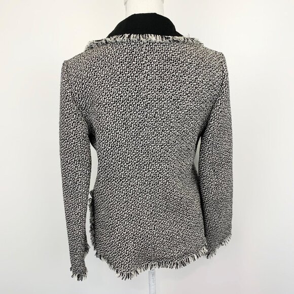 Saks Fifth Ave reversible jacket tweed black white - Picture 3 of 6
